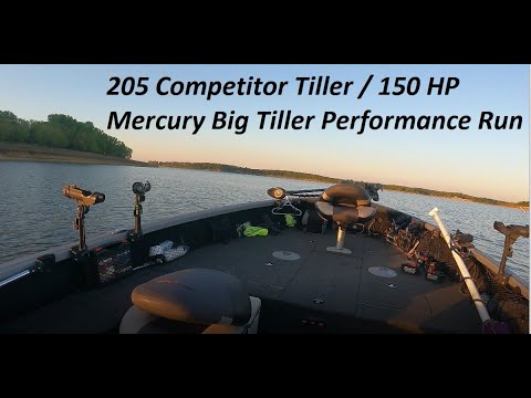 205 competitor tiller 150 hp mercury performance run