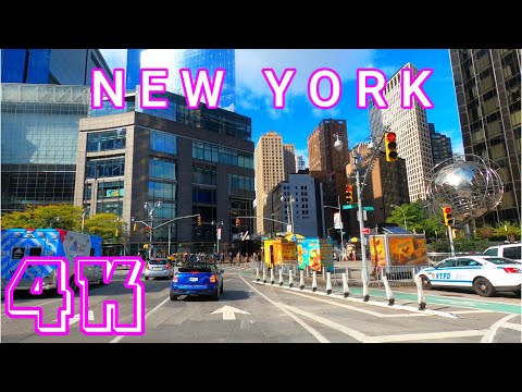 Sunny Day Drive Around Central Park New York 4K - UHD