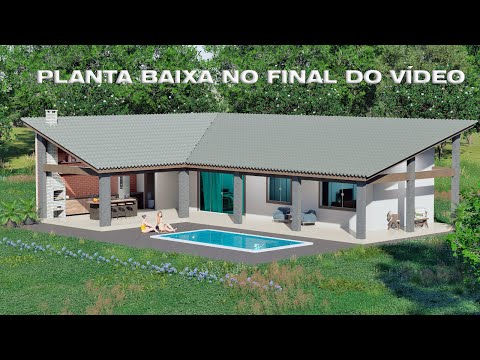 Casa de Campo em L com 2 quartos MOD P469