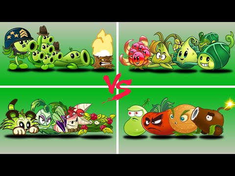 04 Super Team FOUR Plant Max Level - Who Will Win? - PvZ 2 Team Plant