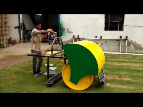 Yellow green cricket pitch electric/petrol/diesel roller wit...