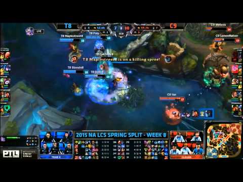 T8 Comeback Baron Teamfight - T8 vs C9 Game 2 (NA LCS Spring 2015)
