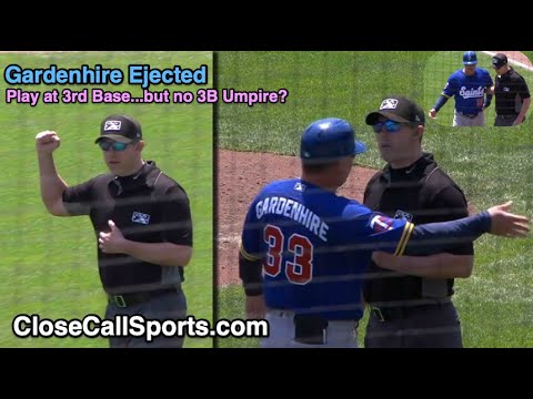 With No Umpire at 3rd Base, Toby Gardenhire Ejected Arguing Line Drive-Turned-Double Play
