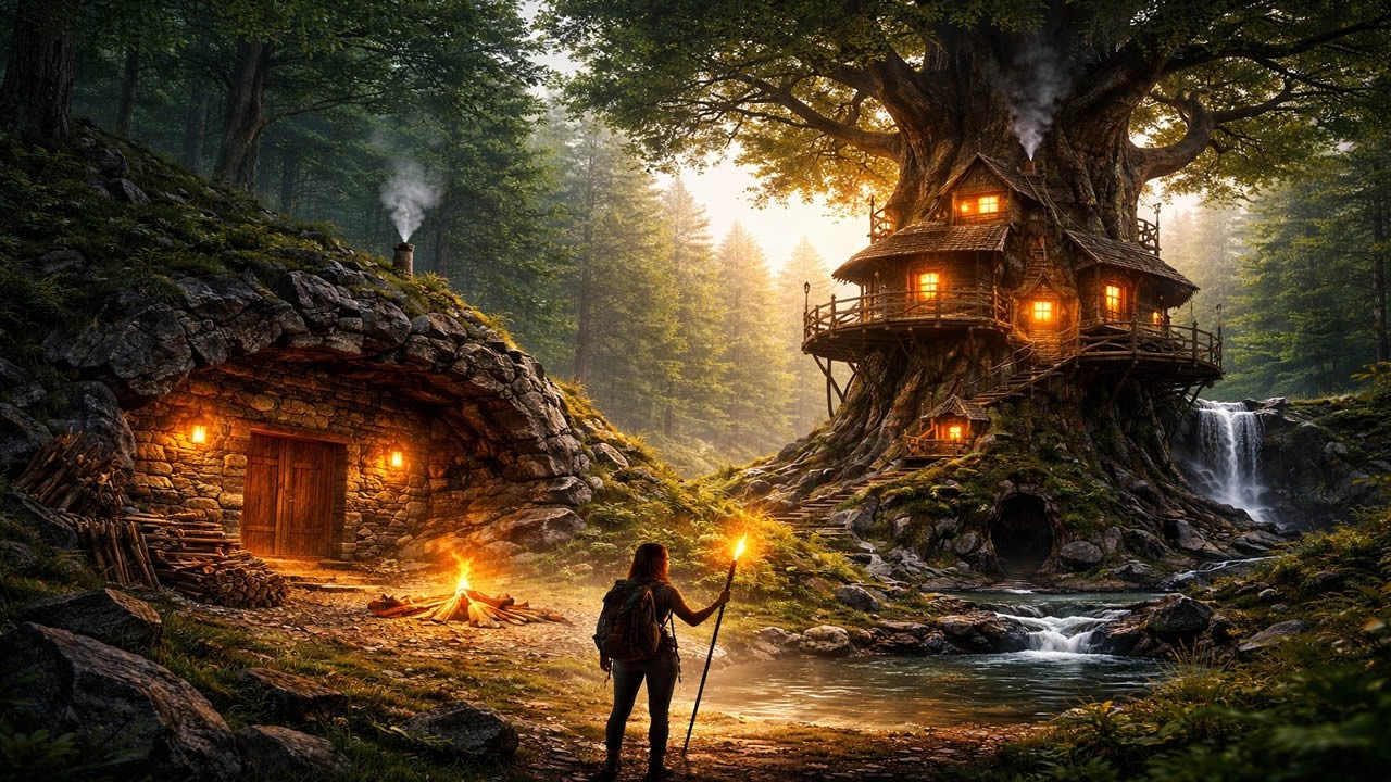 100 Days Secret Stone Shelter & Giant Tree Hideout | Best Full Highlights in 18 Minutes 🌲🔥