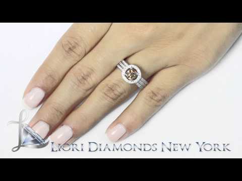 FD-175 - 1.65 Carat Natural Fancy Chocolate Brown Diamond Engagement Ring 14k White Gold