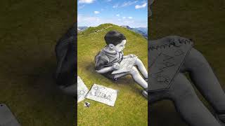 French artist Saype paints extremely impressive graffiti on grass.