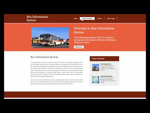 Bus Information System Python Django Project Tutorial