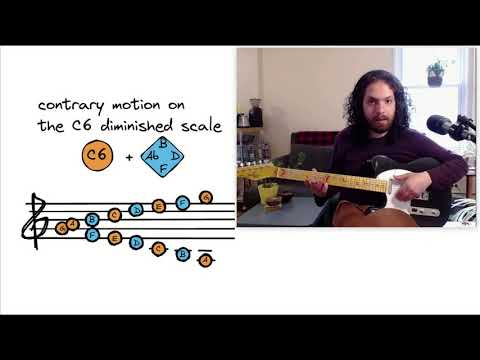 Diminished Guitar - Contrary Motion through Barry Harris Scales of Chords