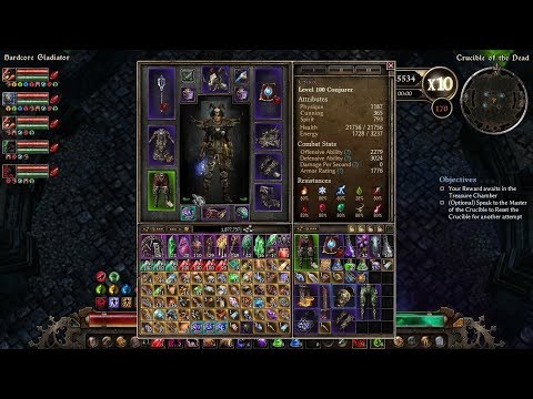 Grim Dawn v1.0.6.0 - Crucible Wave 160 - 170 HC Gladiator Conjurer Pet Build