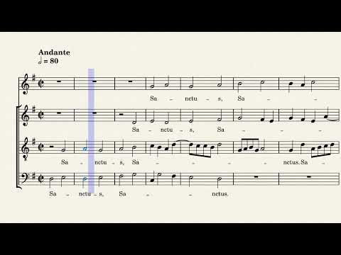 Sanctus | Missa Regina Coeli |  Palestrina | SATB animated score
