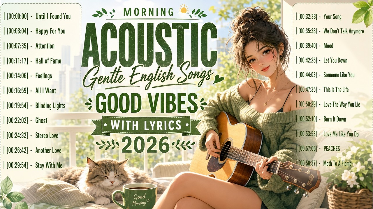 Morning Acoustic Songs with Lyrics 2026 🍃 Gentle English Songs for Good Vibes