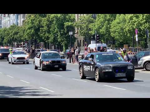 Police cars and fire trucks parade in Berlin (1.06.2019)