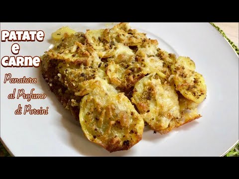 PATATE E BISTECCHINE DI MAIALE con MOLLICA PROFUMATA ai PORCINI piatto della festa -Tutti a Tavola