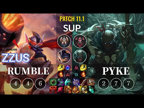 ASP Zzus Rumble vs Pyke Sup - KR Patch 11.1