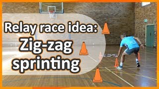 Relay race: Moving › Zig-zag sprinting | Teaching fundamentals of PE (K-3)
