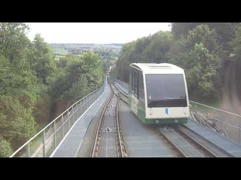 Neue Standseilbahn Cossonay Talfahrt 2022 funiculaire funicular funicolare Seilbahn