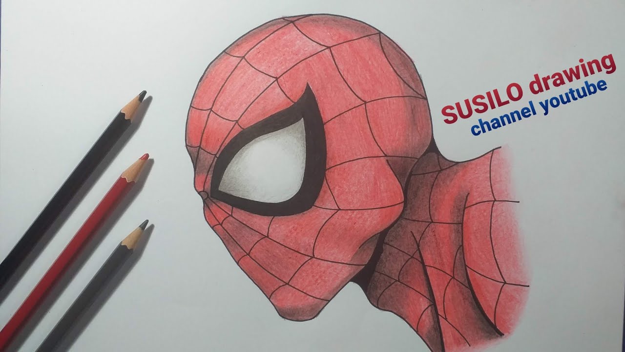 Cara Menggambar SPIDERMAN Buat Pemula || How to draw Superhero for beginners👍🏻