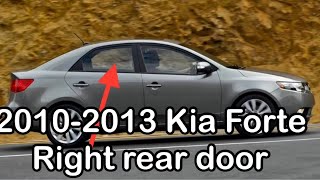 How to remove/install rear door glass Kia Forte 4 door