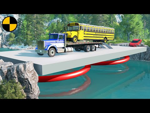 Cars vs Impossible Spring Bridge 😱 BeamNG.Drive