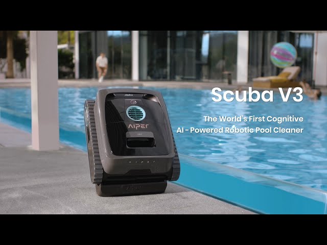 Robot limpia piscinas Aiper Scuba V3 con IA para piscinas hasta 100 m² video