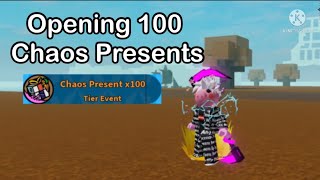 I Opened 100 Chaos Presents! | Critical Legends [Roblox]