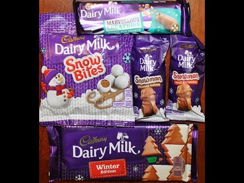 Cadbury: Cookie Nut Crunch, Snow Bites, Winter Edition Bar and Chocolate & Vanilla Snowman