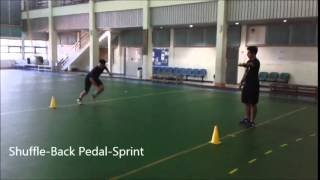 5-Meter Tennis ball Shuffle-Back pedal-Sprint Agility Drill