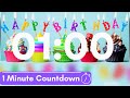 1 Minute Timer Happy Birthday Countdown With Fireworks And Music