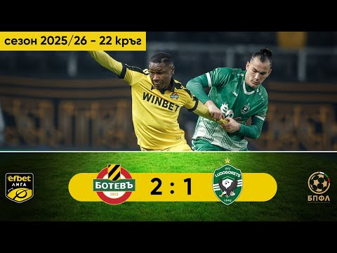 Ботев Пловдив - Лудогорец 2:1 (22 кръг, efbet Лига, сезон 2025/26)