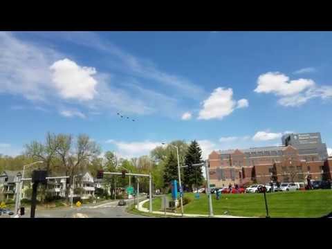 F-15 fighter jets flyover Baystate Medical Center