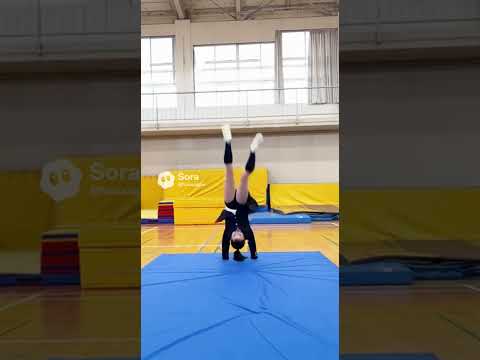 女子高生が制服でアクロバットに挑戦しますが、、、痛そう⑤#ai #aiart #motivation #funny #shortvideo #jk