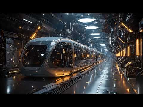 Futuristic Train Station | Sci-Fi Ambience with Holograms & Industrial Soundscape