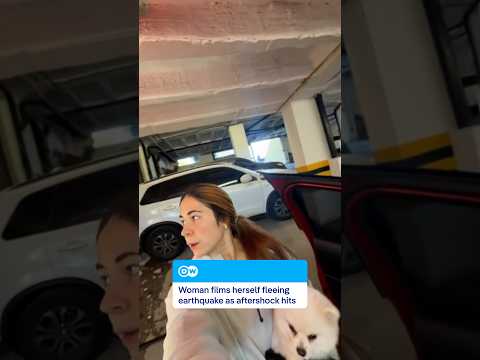 Woman films herself fleeing earthquake as aftershock hits | DW News