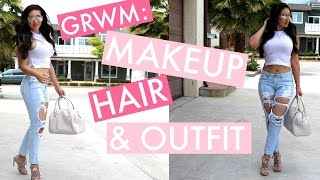 Get Ready With Me: Makeup, Hair & Outfit for Summer
