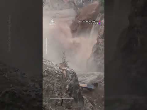 Flash floods surge through Morocco’s Atlas Mountains | AJ #shorts
