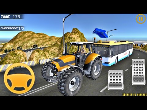 Offroad Towing Chained Tractor Bus - Towing Crashed Vehicles - Best Android Gameplay
