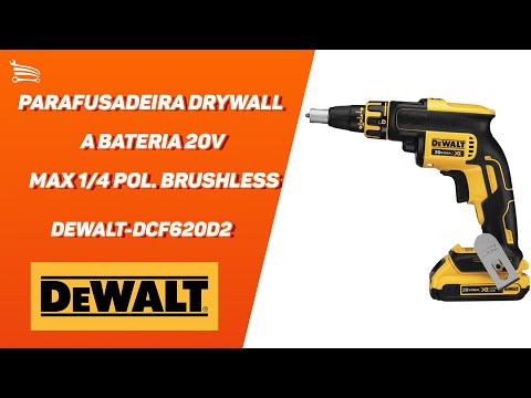Parafusadeira Drywall Brushless 1/4 Pol. 20V com Bateria Carregador e Bolsa para Transporte - Video
