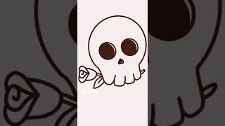 How To Draw A Skull With A Rose   Simple Drawing Ideas #shorts