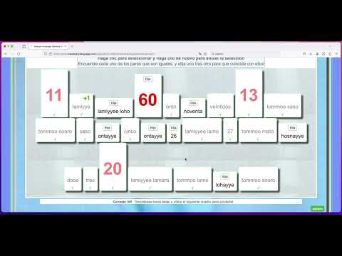 Idioma Hadiyya (Hadiyya, Hadiyyisa, Hadiya) Números juego de práctica