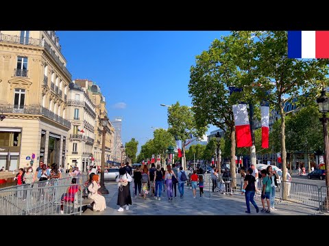 🇫🇷【4K】Paris Summer Walk - Champs-Élysées - 1st arrondissement