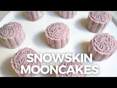 Purple Sweet Potato & Coconut Snowskin Mooncake Recipe 🥮 🍠 🥥 50g size