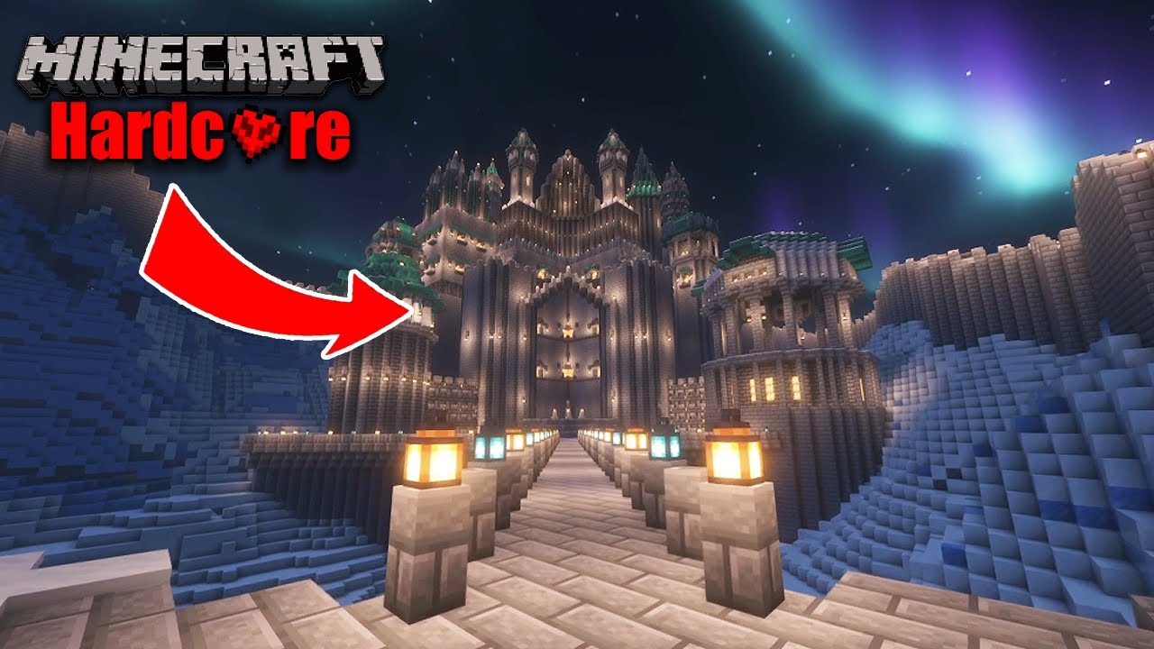 I Built A Winter Castle In Minecraft Hardcore!