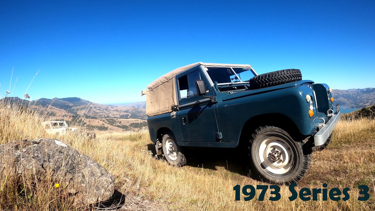 2 SERIES Land Rovers exploring some of the old tracks around Banks Peninsula New Zealand