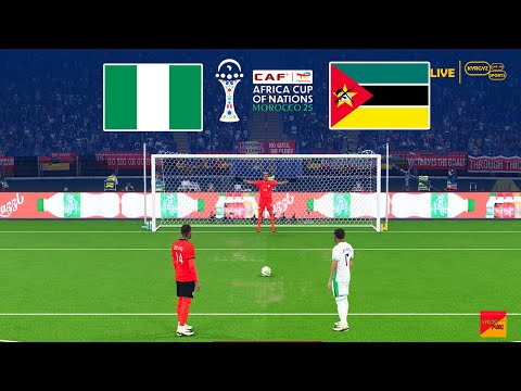 Nigeria vs Mozambique - 1/8 Final Penalty Shootout | CAF Africa Nations Cup 2025 | eFootball PES