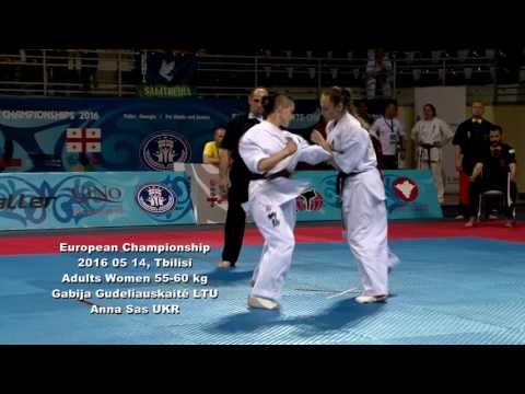 WKO EC 2016, women 55 60 kg, Gabija Gudeliauskaite LTU   Anna Sas UKR 21