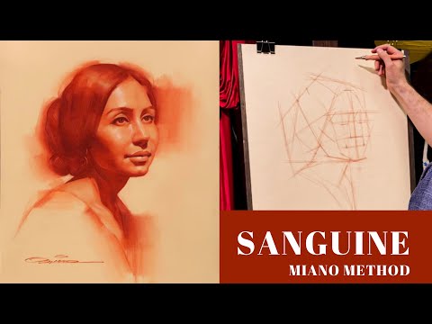 How to Draw with Sanguine- Portrait Demonstration- Miano Method (2020)