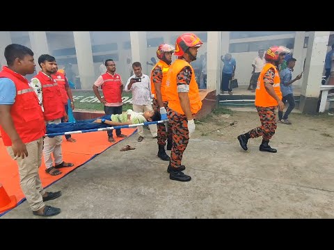 দুর্যোগ প্রতিরোধ মূলক মহড়া চুয়াডাঙ্গা প্রযোজনায় ফায়ার সার্ভিস সিভিল ডিফেন্স চুয়াডাঙ্গা
