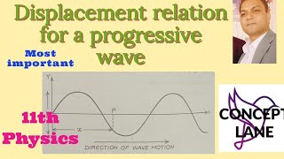 Equation of progressive wave | Displacement relation for a progressive wave | class 11 physics