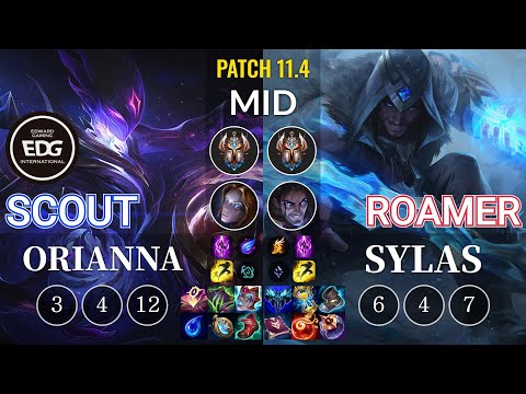 EDG Scout Orianna vs Roamer Sylas Mid - KR Patch 11.4
