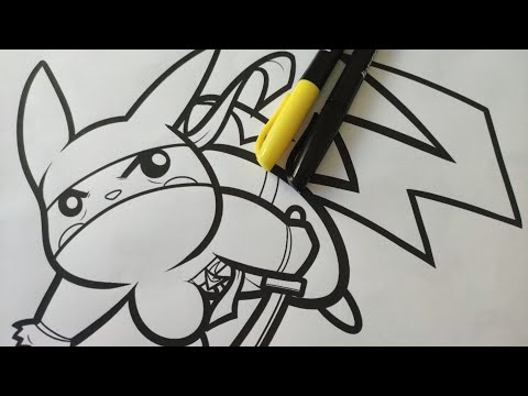 PIKACHU NINJA POKÉMON COLORIAGE 🖍️🖍️